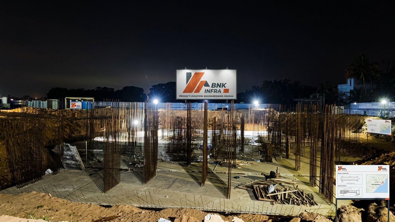 BNK INFRA construction project site in Bhubaneswar